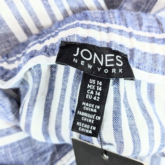 Jones New York Striped 100% Linen Pants - Picture 5 of 8